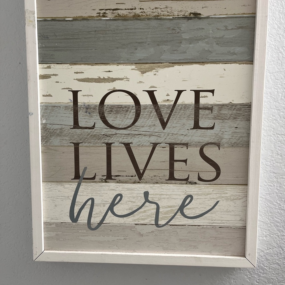 Rustic Multicolor 'Love Lives Here' Wall Art